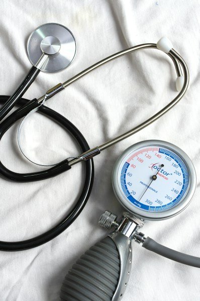 Stethoscope and blood pressure monitor